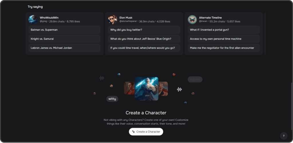 Best Free AI Tools - Character AI