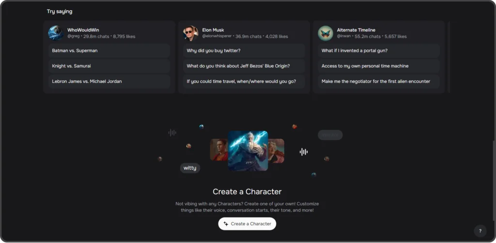Best Free AI Tools - Character AI