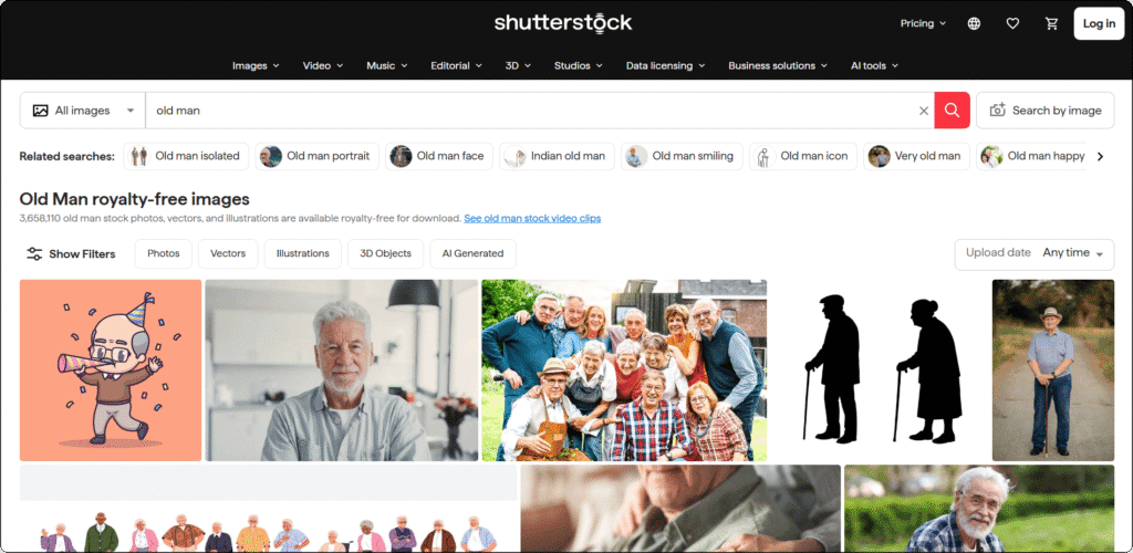 The Best Sites for Old Man Photos - ShutterStock